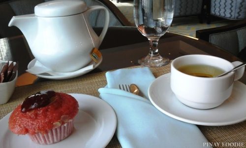 Tea and muffins in Crimson Hotel’s Lobby Lounge